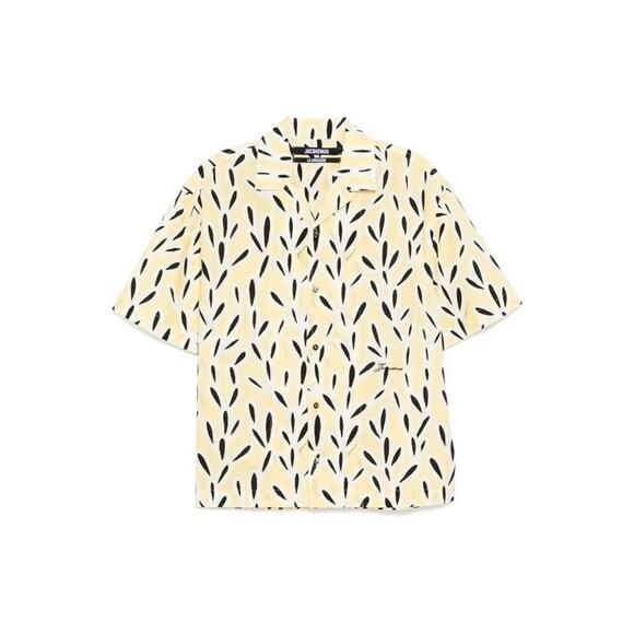 Jacquemus La Chemise Jean Camp Shirt in Yellow Black EU 48 US 38 - Picture 5 of 5